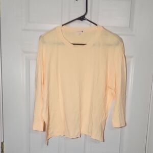 Sundry Yellow 3/4 Sleeve Relaxed Blouse